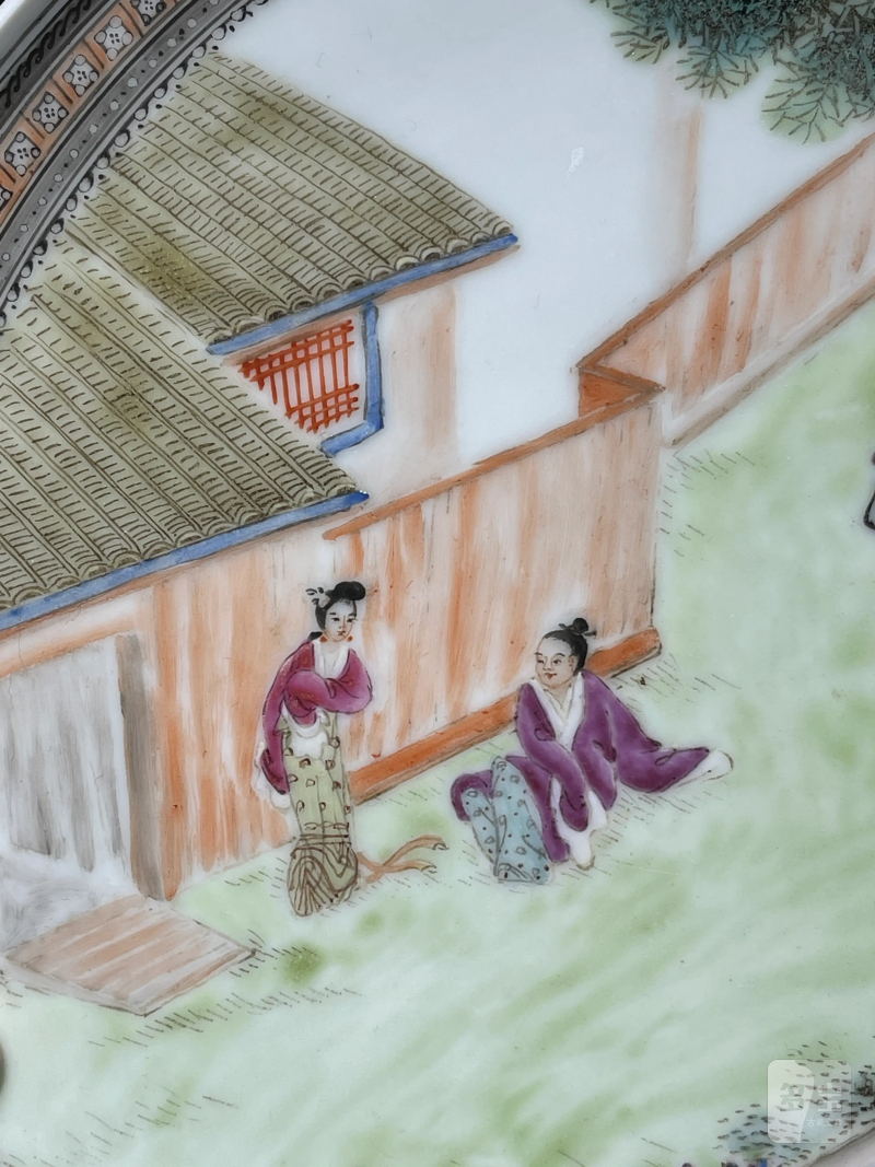 民国 粉彩人物纹盘一组两件 - 图5